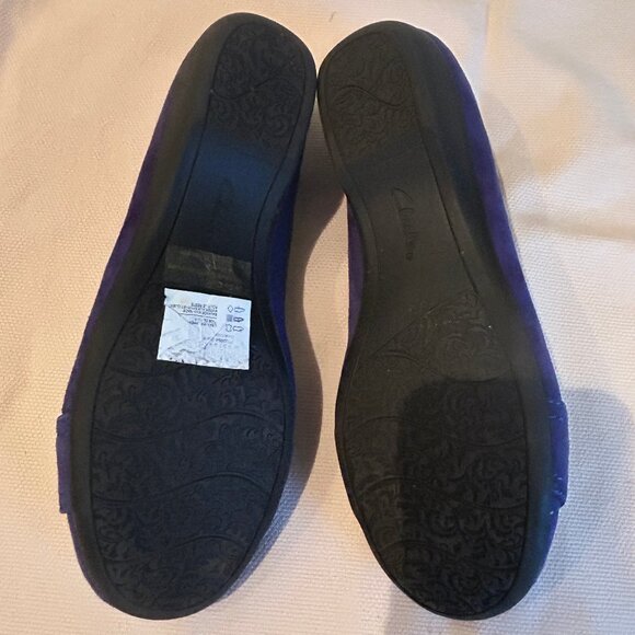 NEW (NWOT) Clarks Propose Spire blue suede ballet flats sz 7.5 - Picture 12 of 16